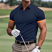 economico Polo classica da uomo-Per uomo Polo Maglia da golf Casuale Sportivo Classico Manica Corta Essenziale Tinta unica Semplice Bottoni Davanti Estate Primavera Tutte le stagioni Vestibilità regolare Vinaccia Bianco Nero Blu