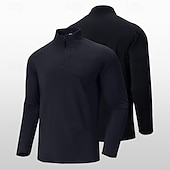 economico Cime-Per uomo Camicia da escursionismo cima dell&#039;escursionismo Felpa con cappuccio e zip Manica Lunga Collo alla coreana Top Esterno Leggero Traspirante Poliestere Nero Verde militare Marrone Allenamento