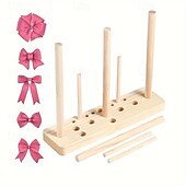 abordables Bricolage-Outil de fabrication d&#039;arcs pour fournitures d&#039;artisanat de ruban - ensemble d&#039;outils de fabrication d&#039;arcs en bois de bûche de 9 - fabricant d&#039;arcs en bois à règle simple pour la création de