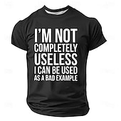 abordables Camisetas divertidas para hombres-Camiseta para hombre &quot;No soy completamente inútil, puedo ser usado como un mal ejemplo&quot;, divertida, cuello redondo, ropa, estampado gráfico, calle, diario, manga corta, moda, genial, clásica,