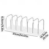 זול אחסון וארגון-מדף ספרים שולחני מנירוסטה ופוליפרופילן עם בסיס מונע החלקה, מחיצות מתכווננות, תומכי ספרים אנכיים קומפקטיים, מארגן שולחן משרדי מודרני מינימליסטי לדואר, אחסון קבצים, מדף לימוד במעונות סטודנטים