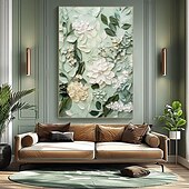 preiswerte Ölgemälde-Mintura handgefertigte 3D-Textur-Blumenölgemälde auf Leinwand, Wandkunst, Dekoration, modernes abstraktes Bild für die Inneneinrichtung, gerolltes, rahmenloses, ungedehntes Gemälde
