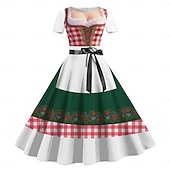 abordables Ropa Gráfica-Vestidos bávaro Munich Alemán alpino Gráfico para Mujer Adulto Impresión 3D  para Carnaval Cerveza Oktoberfest Fiesta