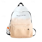 abordables Sacs à dos de Collège-Sac à dos dégradé esthétique pour adolescentes – cartable léger avec porte-clés canard mignon, cartable pastel doux pour la rentrée ou un usage quotidien