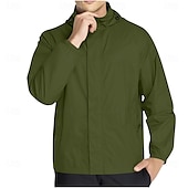 baratos jaqueta esportiva-Homens Casaco exterior Jaqueta casual Férias Diário Prova-de-Água A Prova de Vento Bolsos Outono Inverno Tecido Moda Clássico Com Capuz Padrão Verde Claro Vermelho Escuro Azul Marinha Azul cáqui