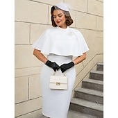 abordables Robes-Rétro Vintage Années 1950 Rockabilly Midi Robe de cocktail Robe fourreau Grande taille Col rond Femmes Performance Soirée &amp; Fête Soirée à thème rétro Adultes Robe Printemps &amp; Été