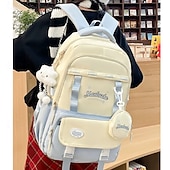 Недорогие Рюкзаки для детей и подростков-Школьный рюкзак для девочек в пастельных тонах в стиле кавайи – вместительный рюкзак с плюшевой игрушкой и карманом для монет для подростков и школьников