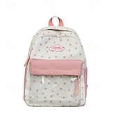 abordables Sacs à dos de Collège-Sac à dos mignon à imprimé étoiles pour filles avec poche avant transparente – cartable kawaii en toile pour adolescentes et pour la rentrée
