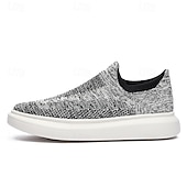 cheap Slip-On Casual Shoes-Men's Slip-On Knit Walking Sneakers – Lightweight Breathable Casual Shoes for Travel, Gym &amp; Daily Wear