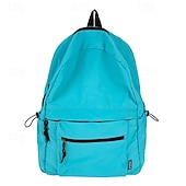 abordables Sacs à dos-Sac à dos d&#039;école unisexe en nylon léger – sac à dos résistant à l&#039;eau de couleur unie pour adolescents et étudiants
