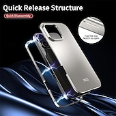 olcso iPhone-tokok-telefon Ügy Kompatibilitás Apple AirTag iPhone 16 Pro Max iPhone 15 14 Pro Max Fekete tok Leválasztható Mágneses Ütésálló PC Fém