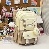 Недорогие Рюкзаки для детей и подростков-Школьный рюкзак для девочек в пастельных тонах в стиле кавайи – вместительный рюкзак с плюшевой игрушкой и карманом для монет для подростков и школьников