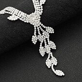 ieftine Seturi de Bijuterii-Seturi de bijuterii de mireasă 2 Diamante Artificiale 1 Colier Cercei Pentru femei Lux Clasic Corean Încântător Franjuri Frunze Iubire Neregulat Set de bijuterii Pentru Nuntă Cadou Casual