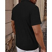 economico camicia da uomo con bottoni-Per uomo Camicia Camicia Estiva Camicia casual Camicia da Spiaggia Camicia con Bottoni Marrone Scuro Nero Bianco Verde chiaro Blu Manica Corta Semplice Bavero Vacanza Camicia hawaiana Abbigliamento