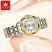 abordables Montres mécaniques-la nouvelle montre d&#039;affaires pour femme à cadran carré Olevs, étanche, affichage lumineux du jour du calendrier, montre mécanique entièrement automatique, montre-bracelet de sport pour femme à la