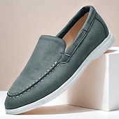 abordables Chaussures sans lacets &amp; mocassins-mocassins pour hommes en daim bleu clair avec semelle blanche confortable - parfaits pour une tenue décontractée et estivale