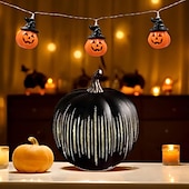 billige Halloween innendørs-blinkende lys gresskar stjerneklar natt gresskar LED stilig glødende gresskarlykt dekorasjon ideell for innendørs utendørs hjem soverom bad og gang dekor