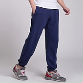 お買い得  スウェットパンツ-男性用 スウェットパンツ ジョガー ズボン カジュアルパンツ ランニングパンツ ポケット 弾性ウエスト ドローストリング 平織り 履き心地よい 全長 アウトドア 家 日常 シンプル クラシック ブルー