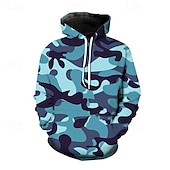 abordables sweats à capuche basiques pour hommes-Homme Sweat à capuche Rose Claire Rouge Bleu Roi Bleu Vert À capuche Camouflage Avec Poches Sport &amp; Loisir Quotidien Fête Polyester Streetwear Basique Occasionnel Printemps Automne Vêtement Tenue