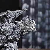 お買い得  ハロウィンの吊るし飾りとテーブルトップ装飾-ハロウィン樹脂フィギュアスケルトン魔法のドラゴン像ゴシック樹脂工芸装飾家庭用ガーデン不気味なファンタジーオーナメントお化け屋敷ホリデーパーティーディスプレイアクセサリー