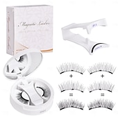 abordables Soins Personnels &amp; Santé-Cils magnétiques souples, boîte tout-en-un, kit de cils magnétiques réutilisables avec applicateur, aspect naturel, cils de chat légers, poils duveteux, faux cils doux pour un usage quotidien, outils