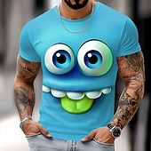 tanie Koszulki 3D-Męskie 3D Ludzka twarz Podkoszulek Krótki rękaw Podkoszulek Druk 3D Półgolf Koszula Przesadny Designerskie Impreza Ulica Codzienny Niebieski 2# Niebieski 1# Fioletowy Lato Wiosna Na każdy sezon Odzież