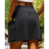 economico Fondi-Per donna Gonne cargo Gonne da esterno Estate Esterno Vestibilità regolare Asciugatura Rapida Leggero Elastico Traspirante Gonna Elastico in vita Nero Bianco Tennis Golf Corsa XS S M L XL