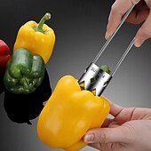 abordables Ustensiles et gadgets de cuisine-Lot de 3 vide-pomme multifonctions en acier inoxydable pour pommes, poivrons, melon amer, ustensile de cuisine indispensable avec trou de suspension
