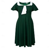 billige Kjoler-1950-tallet Retro / vintage Middag Flare kjole Store størrelser Kostyme Dame Feriereise Ball Fest / aften Voksne Kjole Vår sommer