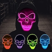 ieftine Măști-Schelet Craniu Halloween Mască Mască LED Infricosator Strălucitor în Întuneric Aprinde LED-ul Adulți Bărbați Pentru femei Unisex Halloween Carnaval Performanță Petrecere Costume de Halloween ușoare