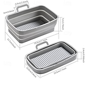 cheap Kitchen Utensils &amp; Gadgets-Foldable Air Fryer Silicone Baking Tray Reusable Non Stick Heat Resistant Kitchen Mat for Cooking Roasting Grilling Dishwasher Safe Accessory for Home Baking Use