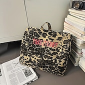 cheap College Backpacks-Leopard Print Corduroy Backpack for Girls – Y2K Aesthetic School Bag for Students, Daily Use &amp; Back to School Season