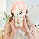 Недорогие Чехлы для iPhone-телефон Кейс для Назначение iPhone 16 Pro Max Plus 15 Pro Max Plus 14 Pro Max Plus 13 Pro Max Кейс на заднюю панель Защита от удара Кролик Силикон