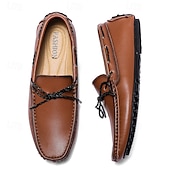 halpa Miesten loaferit ja nauhattomat kengät-Ruskeat mokkasiinit miehille – klassiset slip-on-kengät käsin ommelluilla yksityiskohdilla, sopivat sekä rentoon että juhlavaan käyttöön