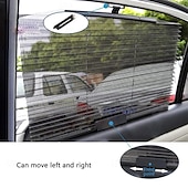 お買い得  車両サービス-車の窓用サンシェードカーテン、3m粘着剤付き、黒、引き込み式サイドウィンドウバイザー、折りたたみ式、自動日焼け止めシールド、フロントリアガラス用UVカット