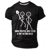 cheap Men&#039;s Funny T shirts-Men&#039;s Some People Just Need A Pat On The Back T Shirt Short Sleeve T shirt 3D Print Crew Neck Shirt Fashion Daily Basic Street Casual Daily Black Red Blue Clothing Apparel