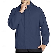 baratos jaqueta esportiva-Homens Casaco exterior Jaqueta casual Férias Diário Prova-de-Água A Prova de Vento Bolsos Outono Inverno Tecido Moda Clássico Com Capuz Padrão Verde Claro Vermelho Escuro Azul Marinha Azul cáqui
