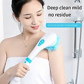 abordables Electrodomésticos-Cepillos de baño eléctricos de silicona, cepillo de ducha de masaje de mano, USB, impermeable, mango largo, herramienta exfoliante de limpieza corporal.