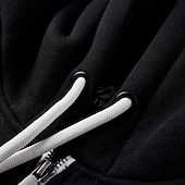 economico felpe in pile-Per uomo Felpa con cappuccio Felpa con cappuccio a zip intera Felpa con cappuccio in pile Nero Rosso Blu marino Beige Grigio Con Cappuccio Semplice Patchwork Blocco di colore Sport &amp; Outdoor Casuale