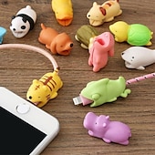 cheap Storage &amp; Organization-5pcs Animal Bite Cable Protectors Cute Cartoon Animal Wire Covers for Phone Charger Cord Protection Decorative Silicone Cable Saver for iPhone USB Data Cables