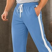 preiswerte Sweatpants-Herren Aktiv Jogginghose Jogginghose Jogger Hose Patchwork Kordelzug Einfach Komfort Weich Volle Länge Outdoor Täglich Ausgehen Urlaub Mode Schwarz Rote Dehnbar