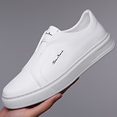 billige Sneakers til herrer-Herre Treningssko Gange Fritid Mikrofiber Bekvem Sklisikker Pustende Nylonteip Tøfler Svart Hvit Blå Sommer Vår