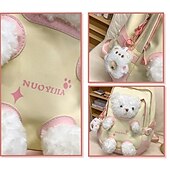 abordables Sacs à dos pour Enfants et Adolescents-Sac à dos d&#039;école jaune et rose pour filles avec motif ours en peluche, joli sac léger pour les élèves de maternelle et du primaire