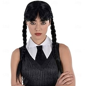Women's Black Costume Wig Halloween Cosplay Party Wigs3