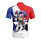 Недорогие Мужские джерси-Муж. Велокофты Графика Геометрический принт С короткими рукавами Велоспорт Джерси Верхняя часть с 3 задними карманами Устойчивость к УФ Быстровысыхающий Передняя молния Со светоотражающими полосками