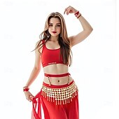 abordables Tenues de danse du ventre-Pièces de monnaie danse du ventre hanche écharpe ceinture danse du ventre pièces jupes chaîne ceinture pour danse du ventre costume d'Halloween accessoire