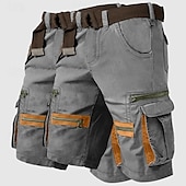 economico Classico-Per uomo Pantaloncini cargo Shorts Shorts da Spiaggia Pantaloncini casual Multi-tasche Gamba Dritta Tasca falsa Semplice Comodità Lunghezza al ginocchio All&#039;aperto Casuale Quotidiano Vacanza Moda
