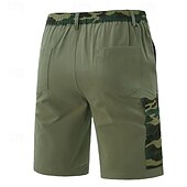 preiswerte Draussen-Herren Cargo-Shorts Shorts Sommershorts Patchwork Mehrere Taschen Tarnung Komfort tragbar Knielang Outdoor Sport Täglich Mode Lässig Schwarz Armeegrün