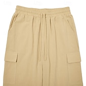economico retrò-Per uomo Pantaloni di Lino Pantaloni Pantaloni Larghi Coulisse Elastico in vita Gamba Dritta Semplice Comodità Traspirante Lunghezza intera All&#039;aperto Casuale Quotidiano Vacanza Moda Nero Bianco