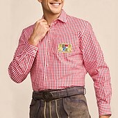 billige Menn-Oktoberfest Tern Mønster Lederhosen-skjorte Bayersk våpenskjold bayerske Tysk Enger Herre Karneval Ølfestivalen Tradisjonell stil klut Trøye